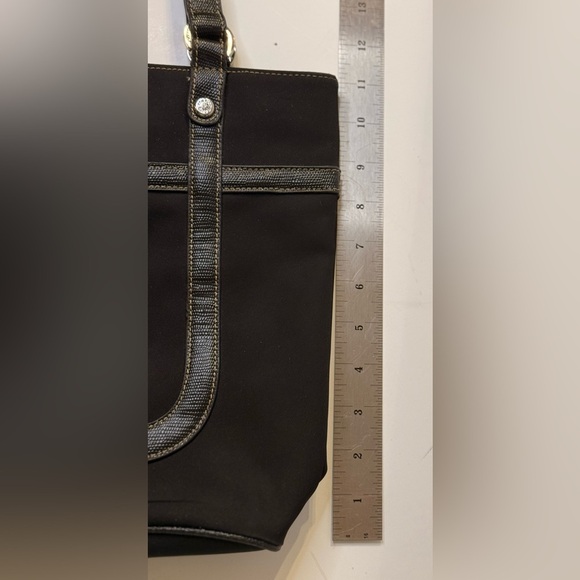 Franco Sarto Black Nylon Shoulder Bag W Smart Lite Pocket Inside Zip Closure - Picture 9 of 15